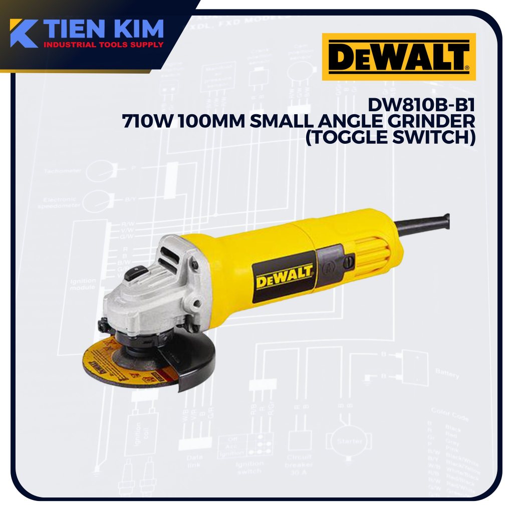 DEWALT DW810B 100MM 710W TOGGLE SWITCH SMALL ANGLE GRINDER With FREE