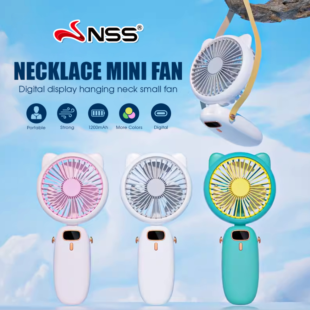 NSS Mini Fan Small Handheld USB Speed Portable Office Student Electric  Cooling Necklace Fan