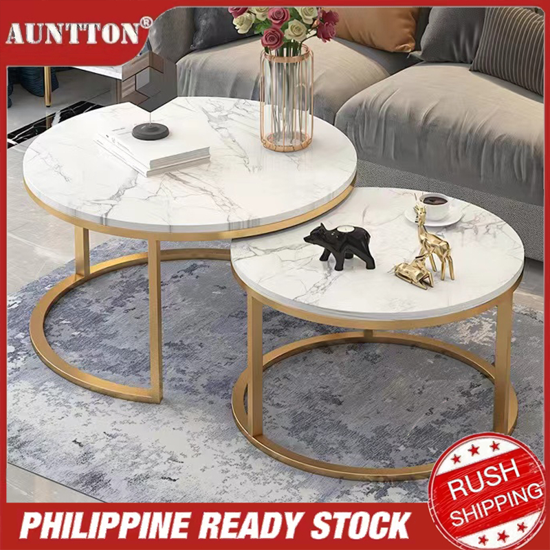 Coffee Table Round Combination Center Table Modern Living Room Steel ...