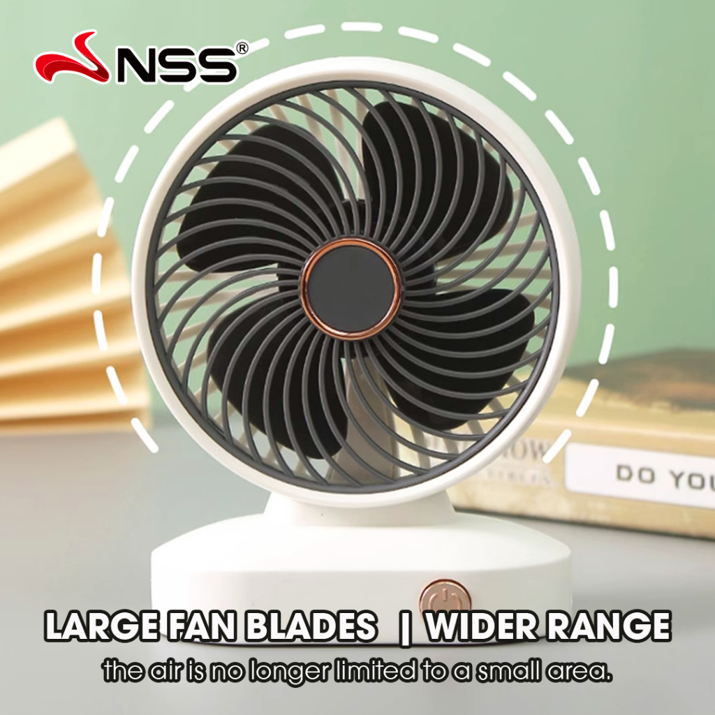 NSS MIN Fan Rechargeable Mini Desk Fan 2 IN 1 USB Powered Fan 4 Speeds ...