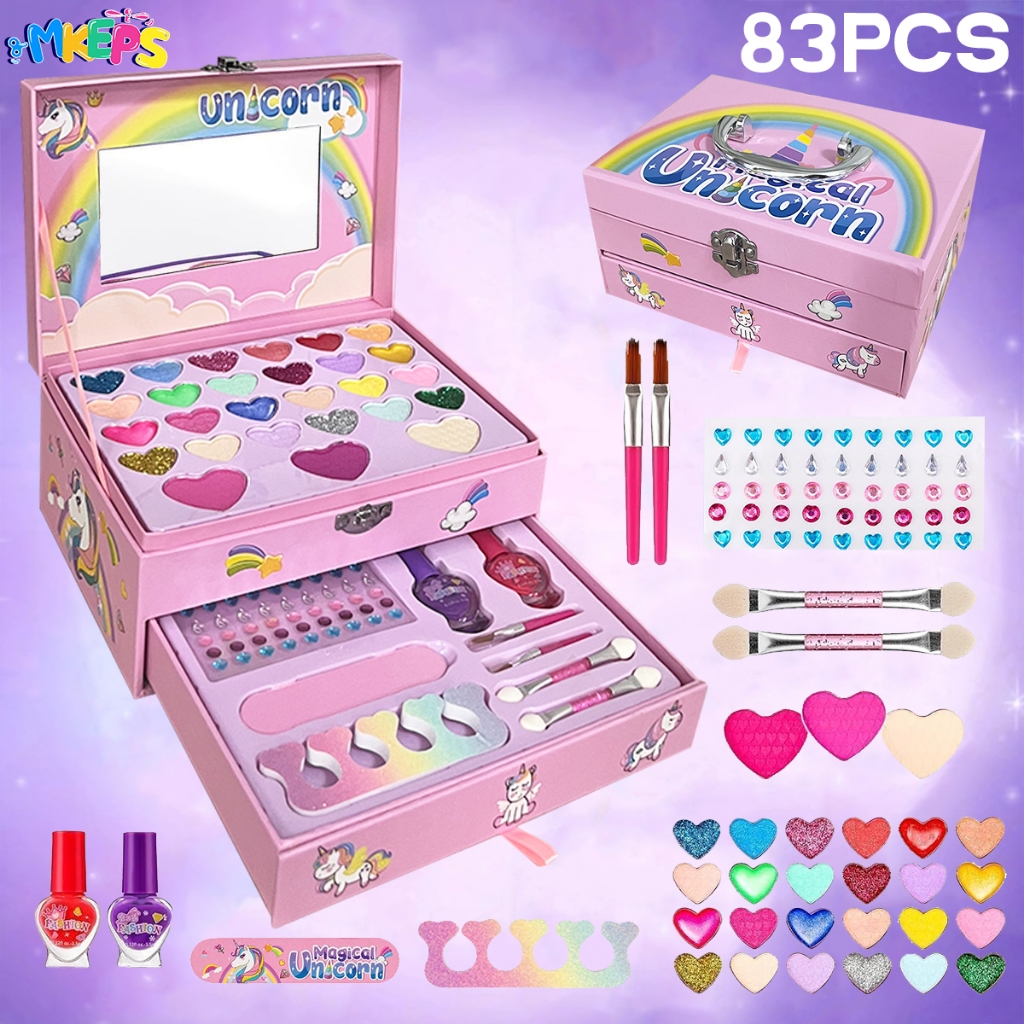 83PCS Make up kit for kids Makeup toy Makeup set for kids Non-toxic ...