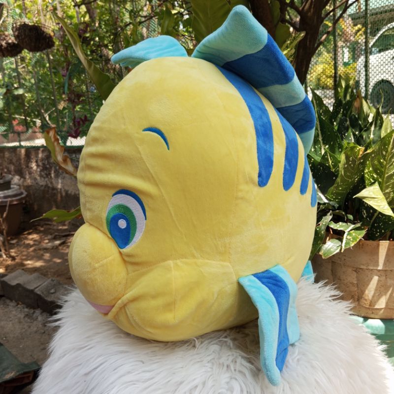 DISNEY The Little Mermaid FLOUNDER Yellow Fish Stuffed Toy | Shopee ...