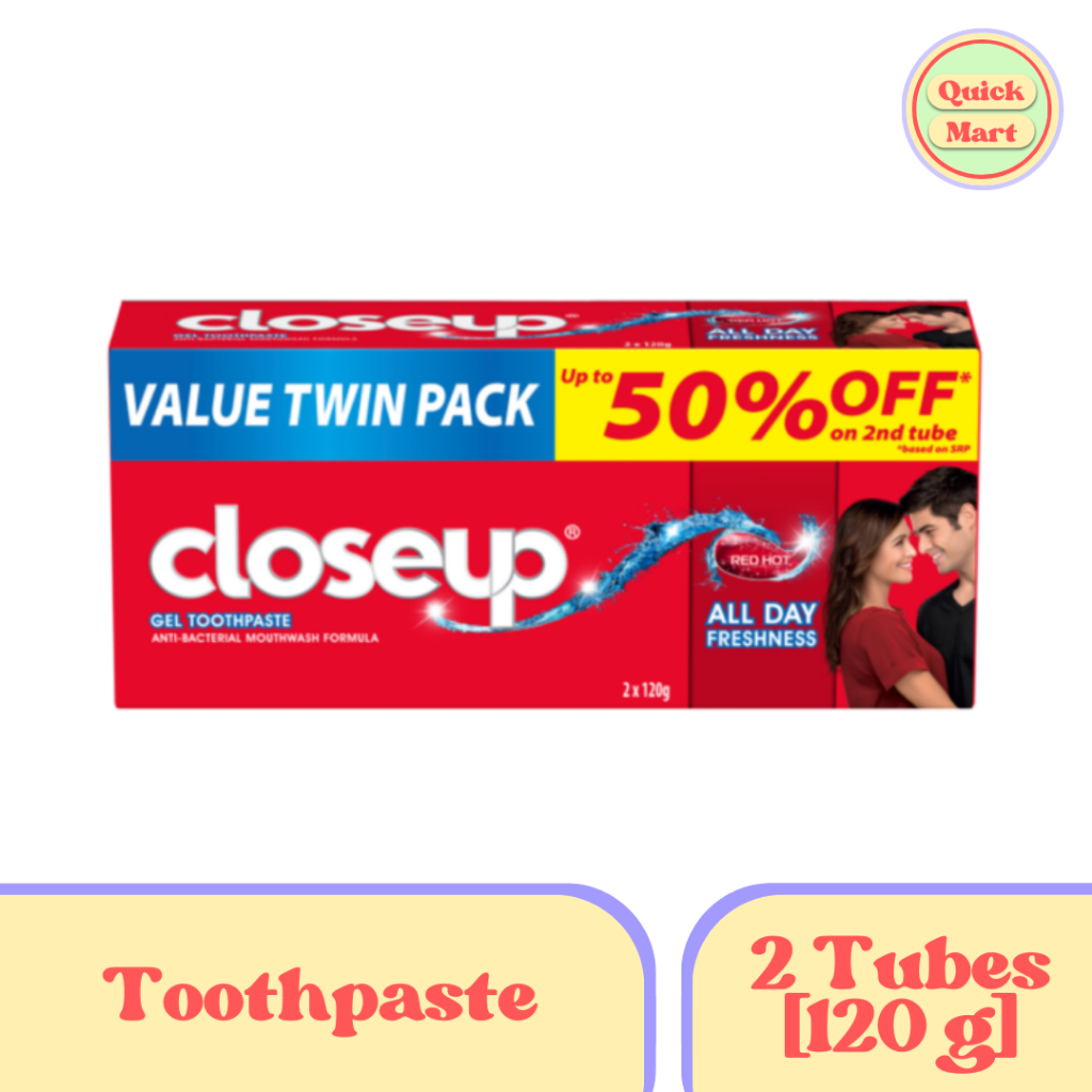 Closeup Red Hot Toothpaste 120g (2 Tubes) | Shopee Philippines