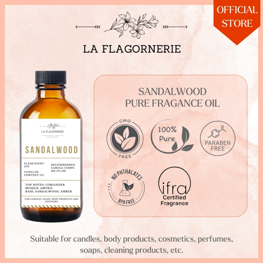 Sandalwood Fragrance Oil -500ml & 1L[For candles, soaps, humidifiers ...