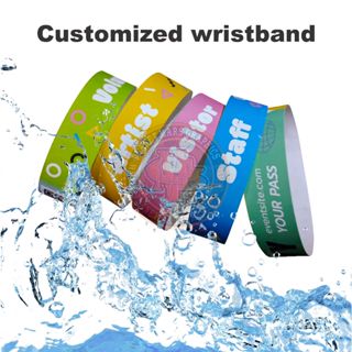 100pcs Customized Waterproof Disposable Event Wristband Non-woven Tyvek ...