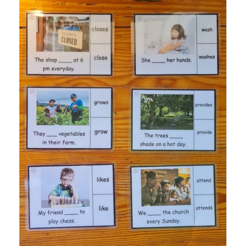 SIMPLE PRESENT TENSE FLASHCARDS (20 PCS.) | Shopee Philippines