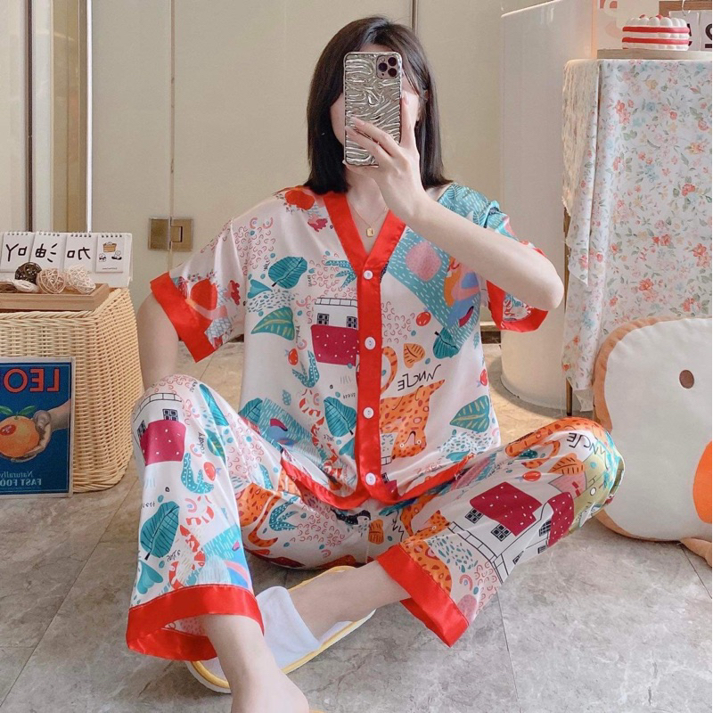 Korean Silk Vneck Comfort,Sleepwear,Nightwear,Longewear, Pajama Set ...