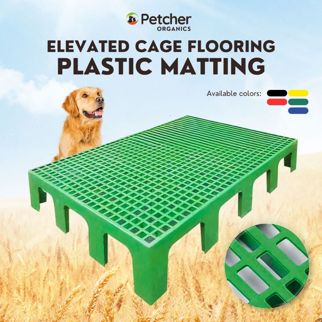 Petcher Heavy Duty Elevated Plastic Pet Matting for Dog Non Slip Plant & Cage Flooring HDPE