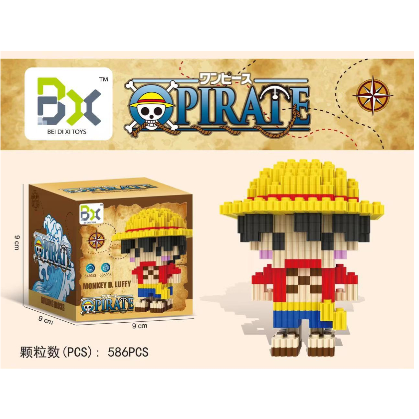 One Piece Luffy Toys Cute Block Mini Character Building Block Children ...