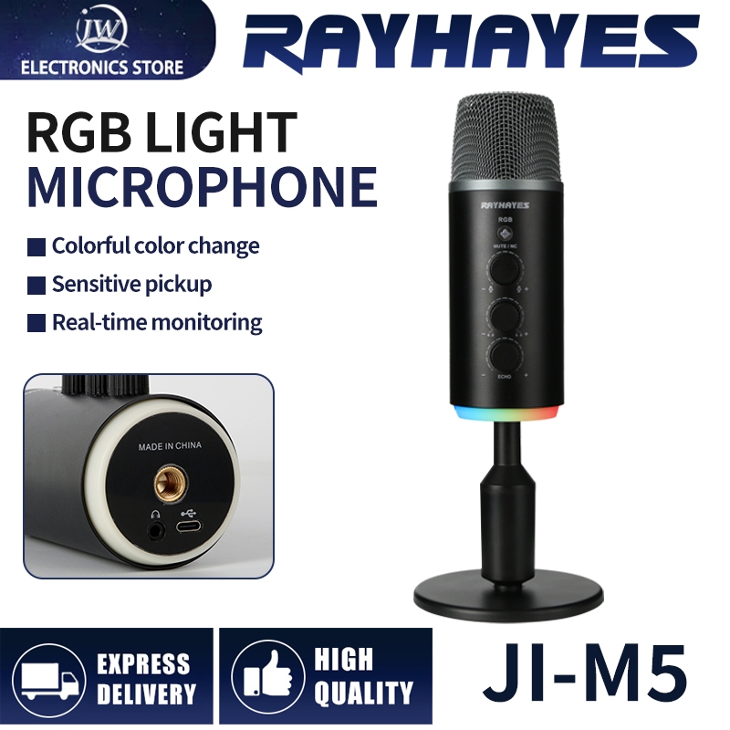 RAYHAYES Condenser Microphone Multi-function keys Podcast Streaming ...