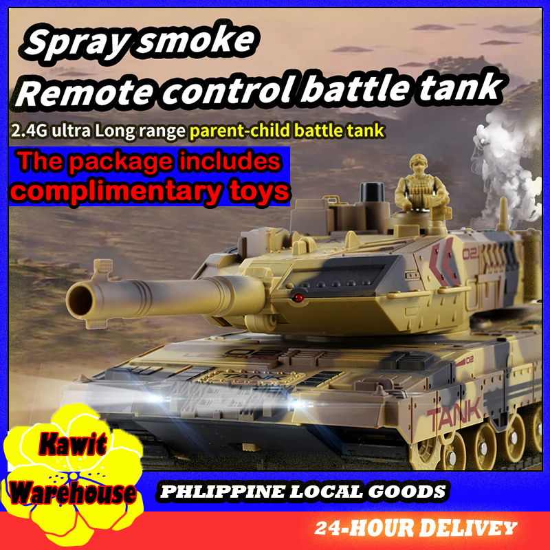 Tank remote control toy car 2.4G 13 channel water bomb spray versus ...