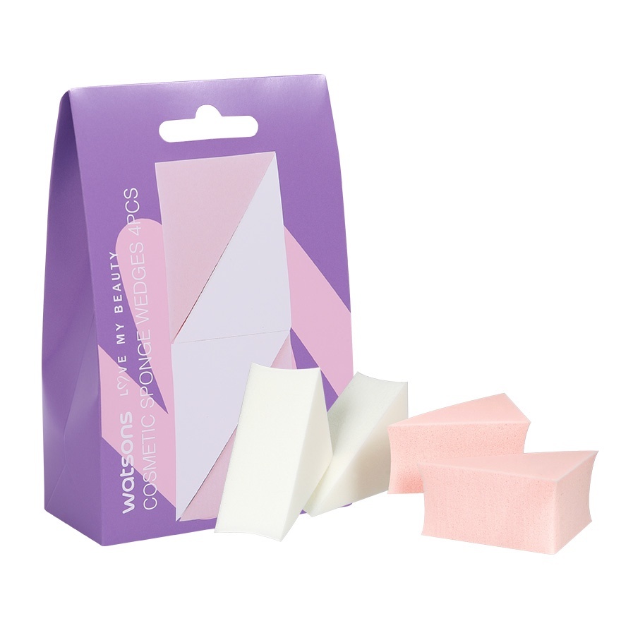 WATSONS Cosmetic Sponge Wedges 4Pcs | Shopee Philippines