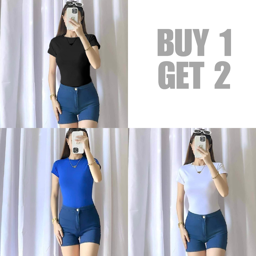 BUY 1 TAKE 2 (Total of 3) KILY.PH Double Lining Basic Top Body Hugging ...