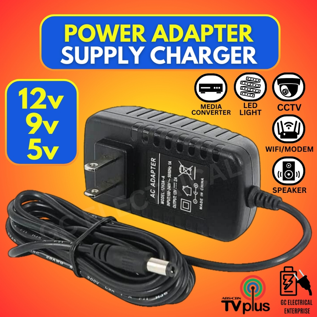 5V 9V 12V 2A AC/DC Adaptor Charger Power Supply for CCTV Security ...