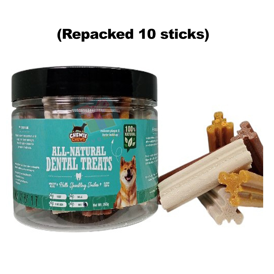 DENTAL STICKS FOR DOGS, Chewie Chews Daily Dental Chews (Repacked 10 ...