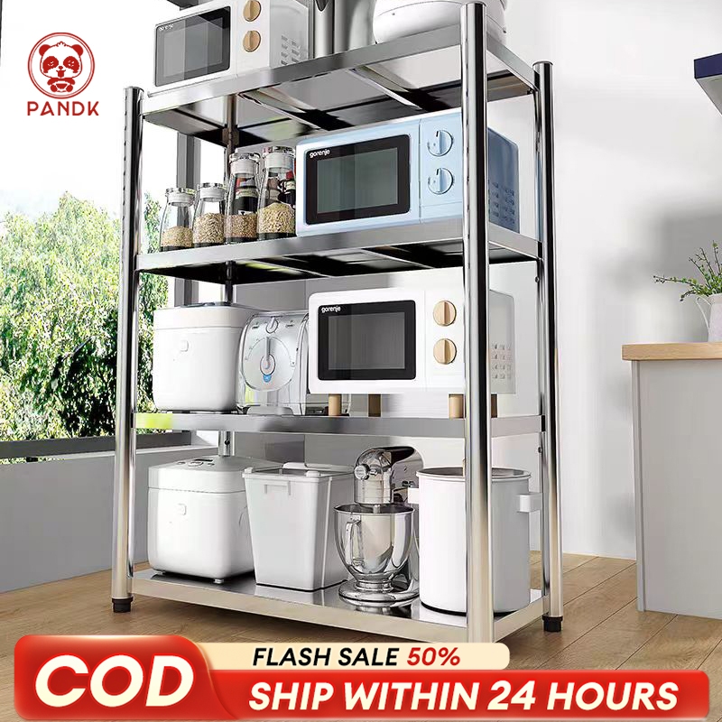 【Galvanized】3/4/5 Layer Microwave Rack Kitchen Storage Rack Shelf ...