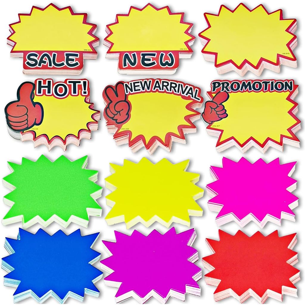 100PCS 9*7CM Commodity Price Tag Explosive Sticker POP Price Tag ...