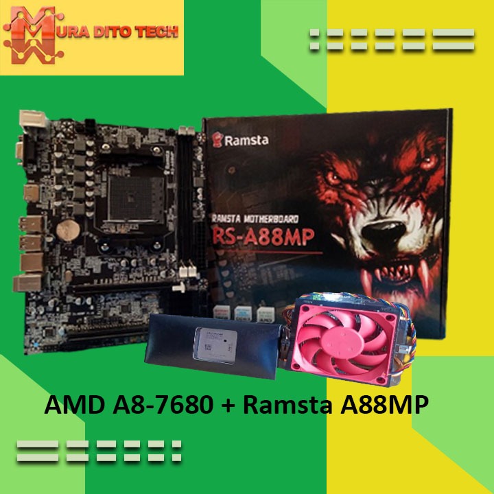 Amd A8 7680 Apu 3 5ghz 4c 4t 4mb Rdn R7 Fm2 Bundle Ramsta Fm2 A88x Box Type Brandnew