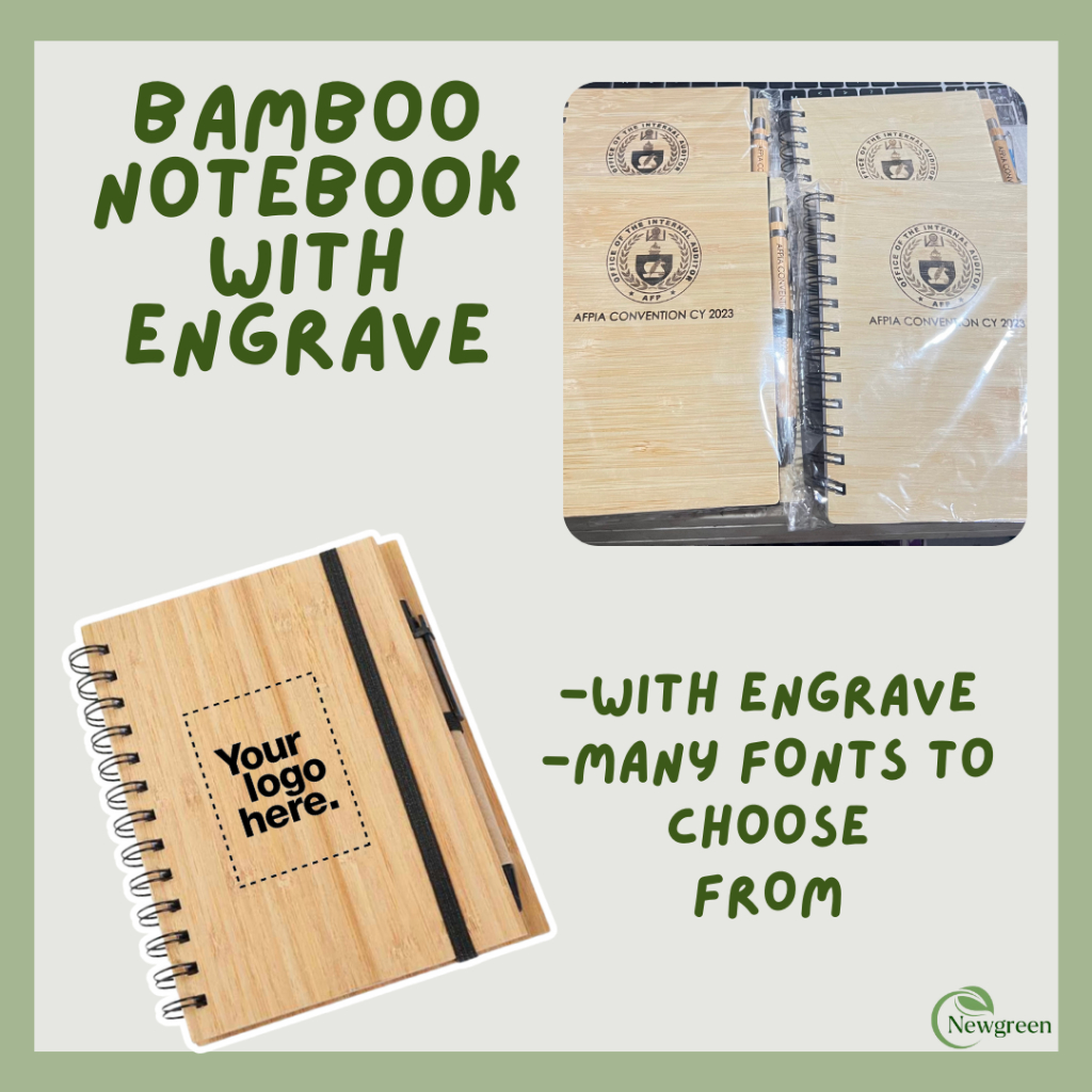 PERSONALIZED BAMBOO NOTEBOOK WITH PEN | Shopee Philippines