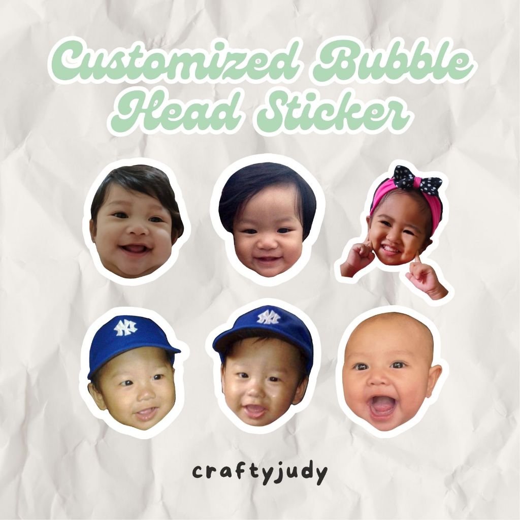 Customized Bubble Head Vinyl Sticker (Waterproof, Matte) | Shopee ...