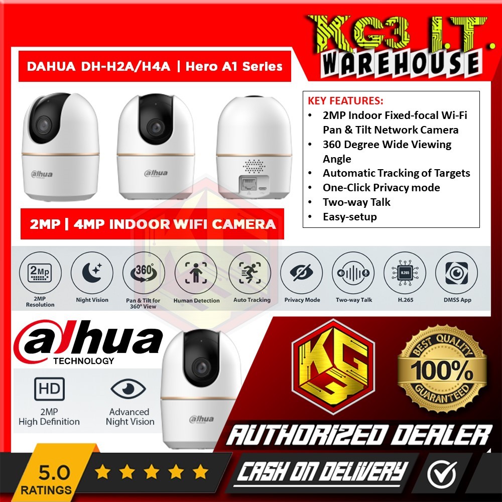 Dahua DH-H2A 2MP / DH-H4A 4MP 3.6mm Indoor | Fixed-focal length | Wi-Fi ...