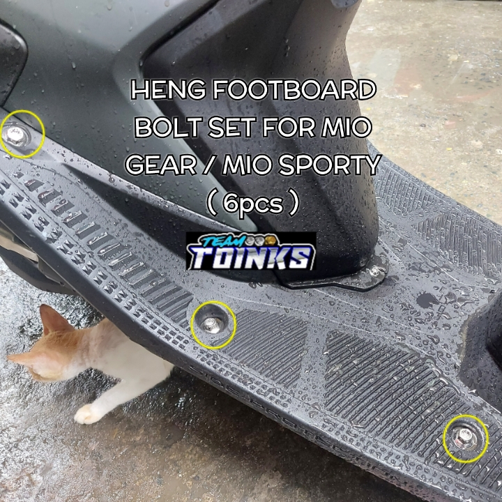 HENG FOOTBOARD BOLT SET FOR MIO GEAR / MIO SPORTY ( 6pcs ) Shopee