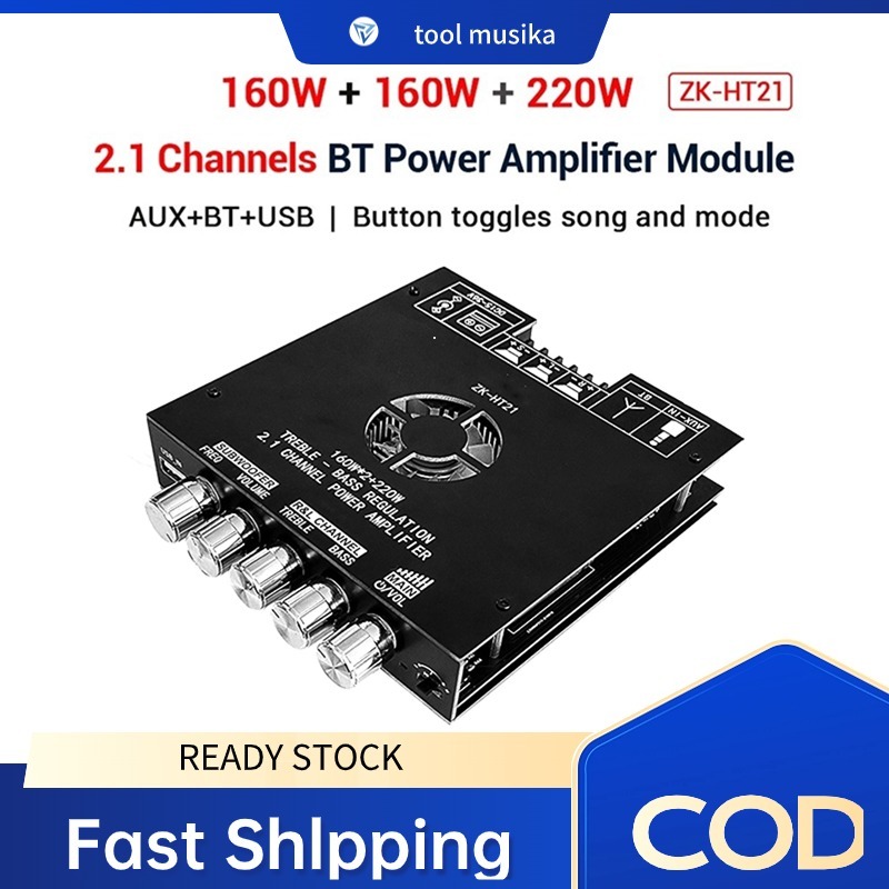 ZK-HT21 2.1 Channel Audio Amplifier Module with Powerful 220W Subwoofer ...