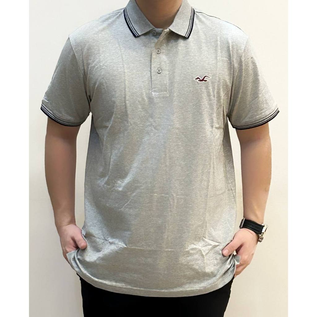 Hollister grey polo shirt deals