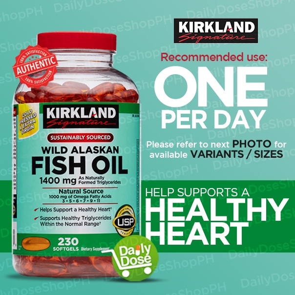 Authentic Kirkland Wild Alaskan Fish Oil 1400 mg. Shopee Philippines
