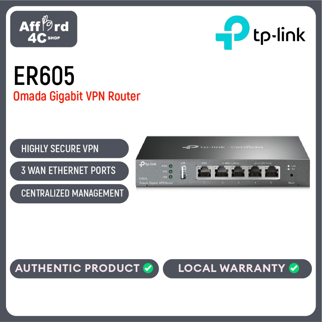 TP-Link ER605 Omada Gigabit VPN Router | Shopee Philippines