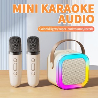 K12 Bluetooth Mini Karaoke Wireless Audio Speaker 2 Microphone Portable ...