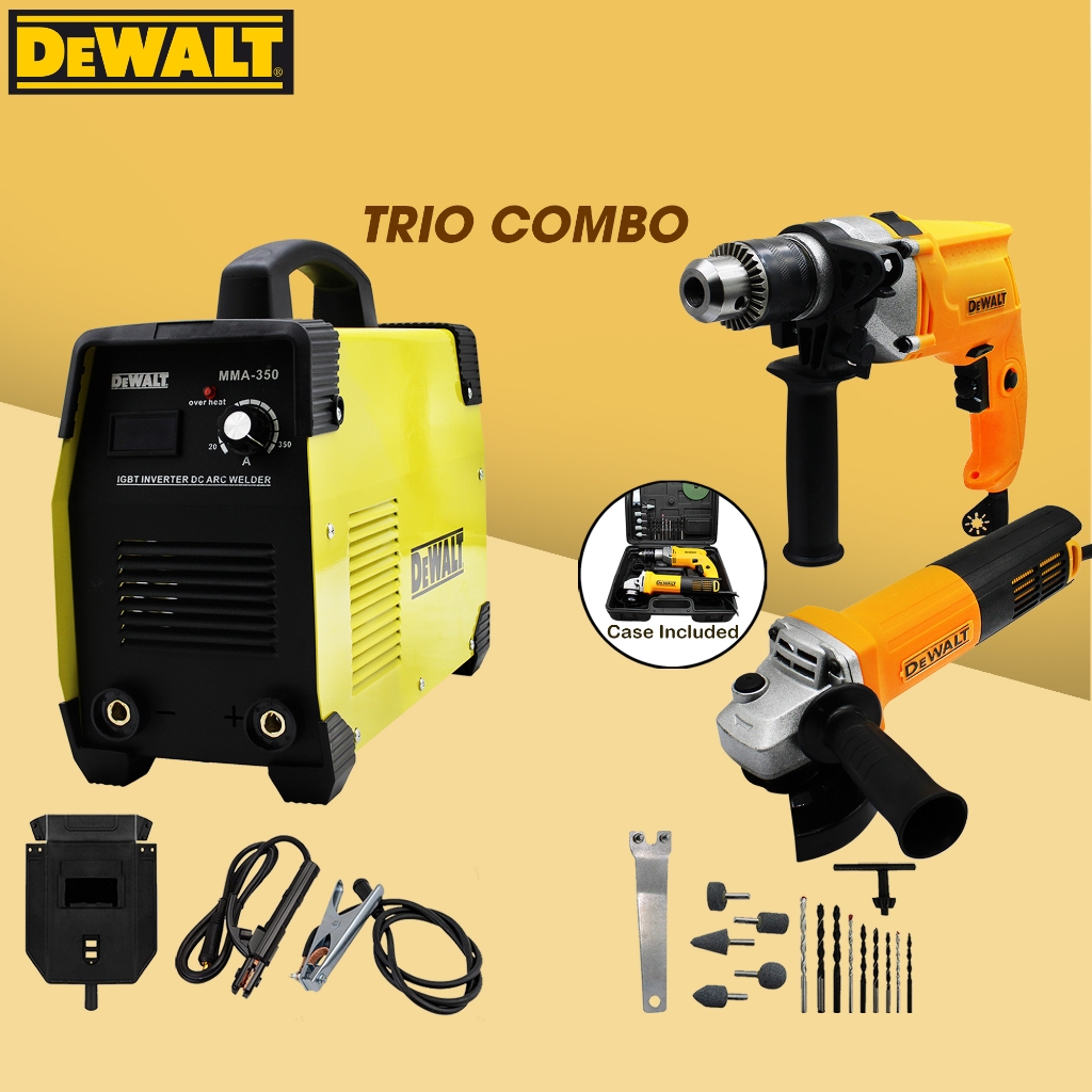 TRIO SET DeWALT MMA 350 Welding Machine 2in1 DeWALT Drill and Grinder B