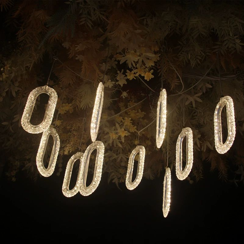 10pcs Romantic Mirror Ceiling Light 10-head Acrylic Water Drop Led ...