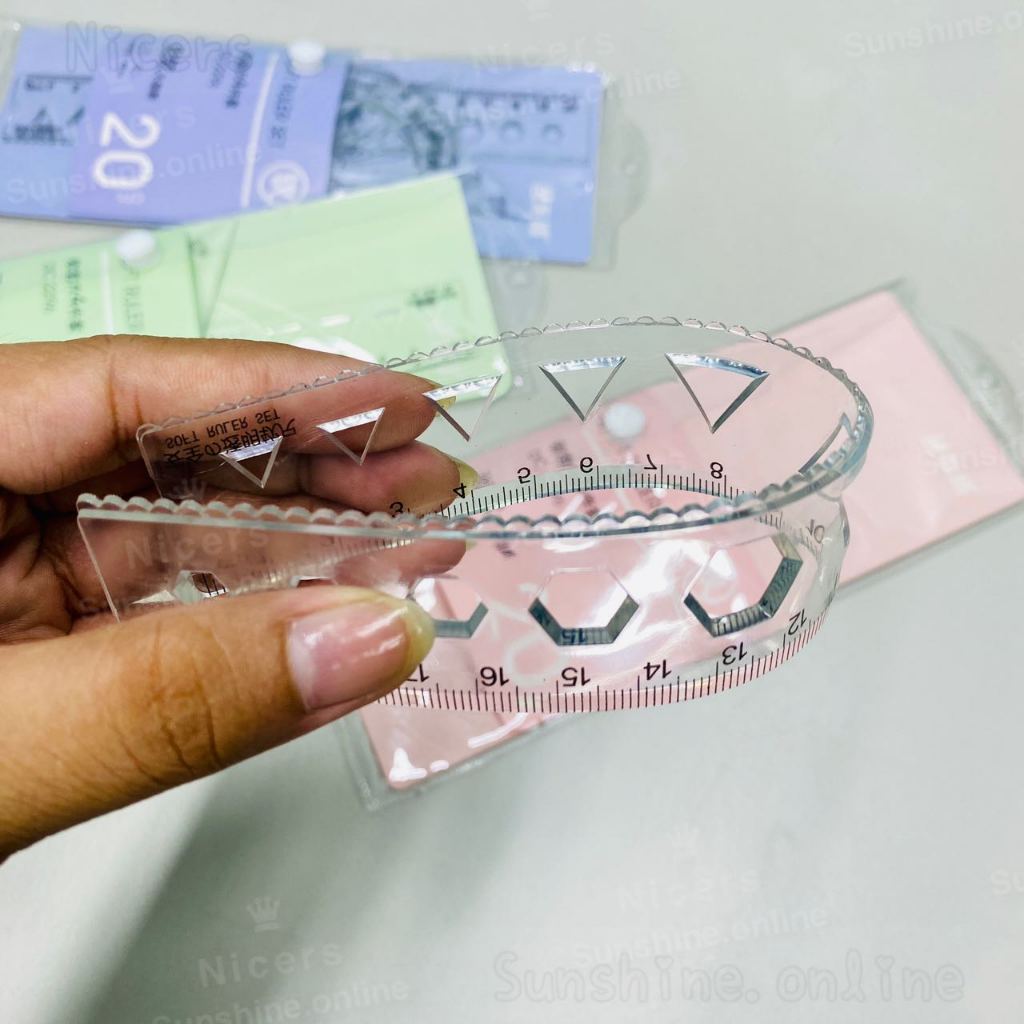 DC-2296 4-piece set Soft Ruler Statoinery Ruler Set with pouch for ...