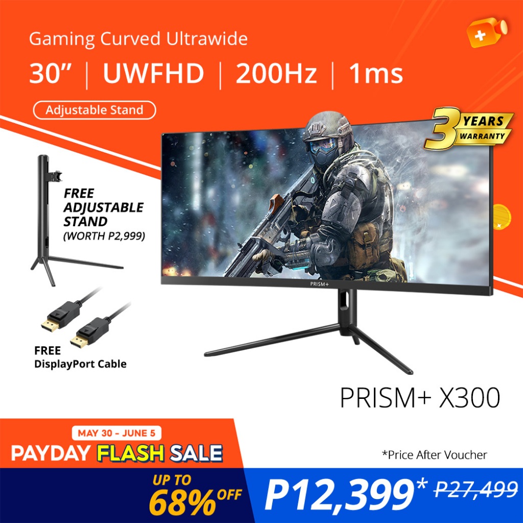 PRISM+ X300 30 Inch 200Hz 1ms Curved Ultrawide 21:9 [2560 x 1080 ...