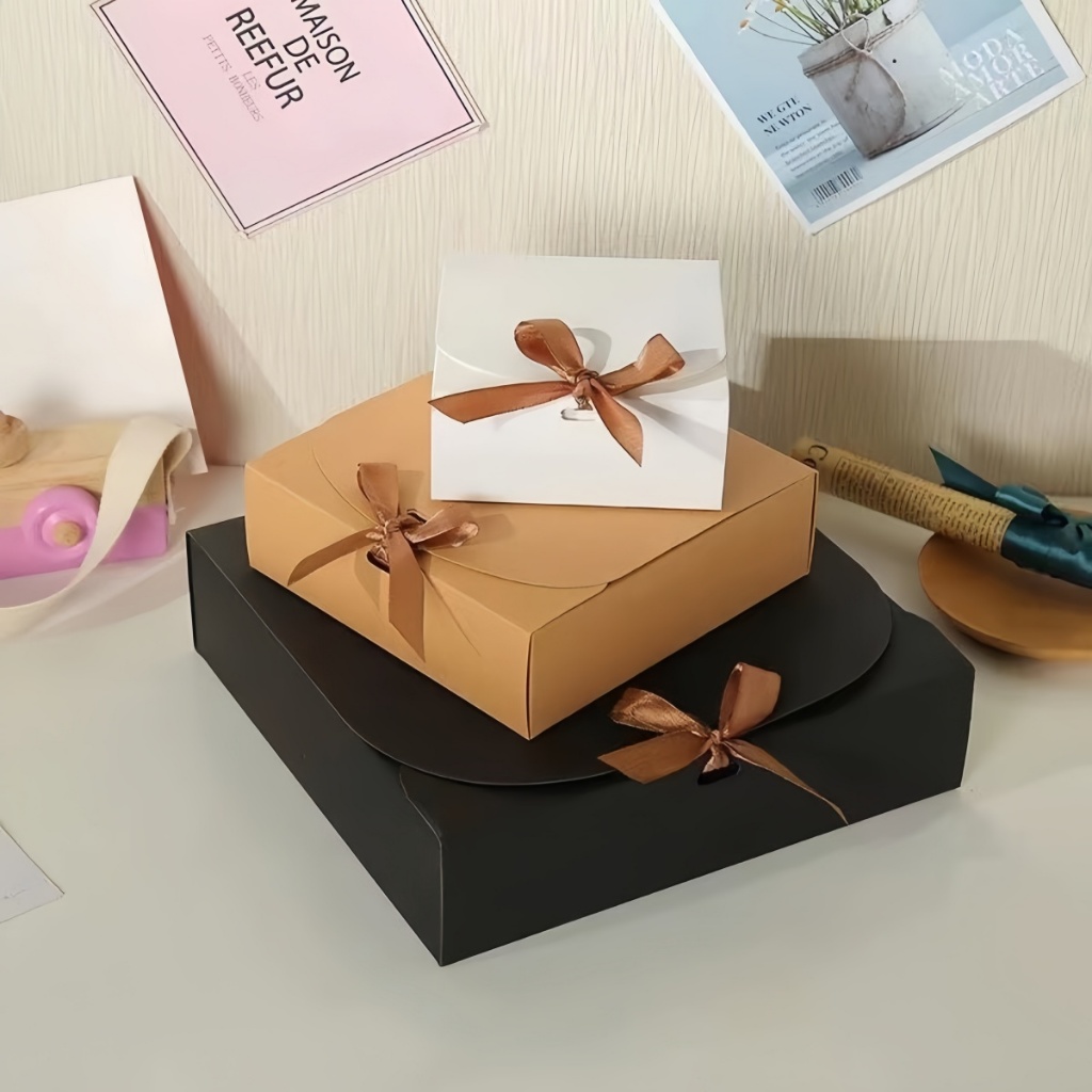 Ribbon cardboard pastry gift box bow box combination packaging box ...