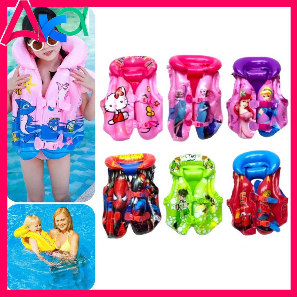 Swimsuit life jacket inflatable swimwear for kids swimming vest for ...