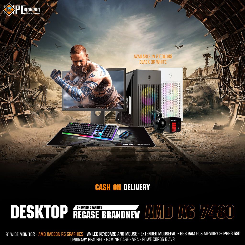 BRANDNEW COMPUTER SET AMD AMD A8 7680 8GB RAM 120GB SSD AMD 19 LED WIDE ...