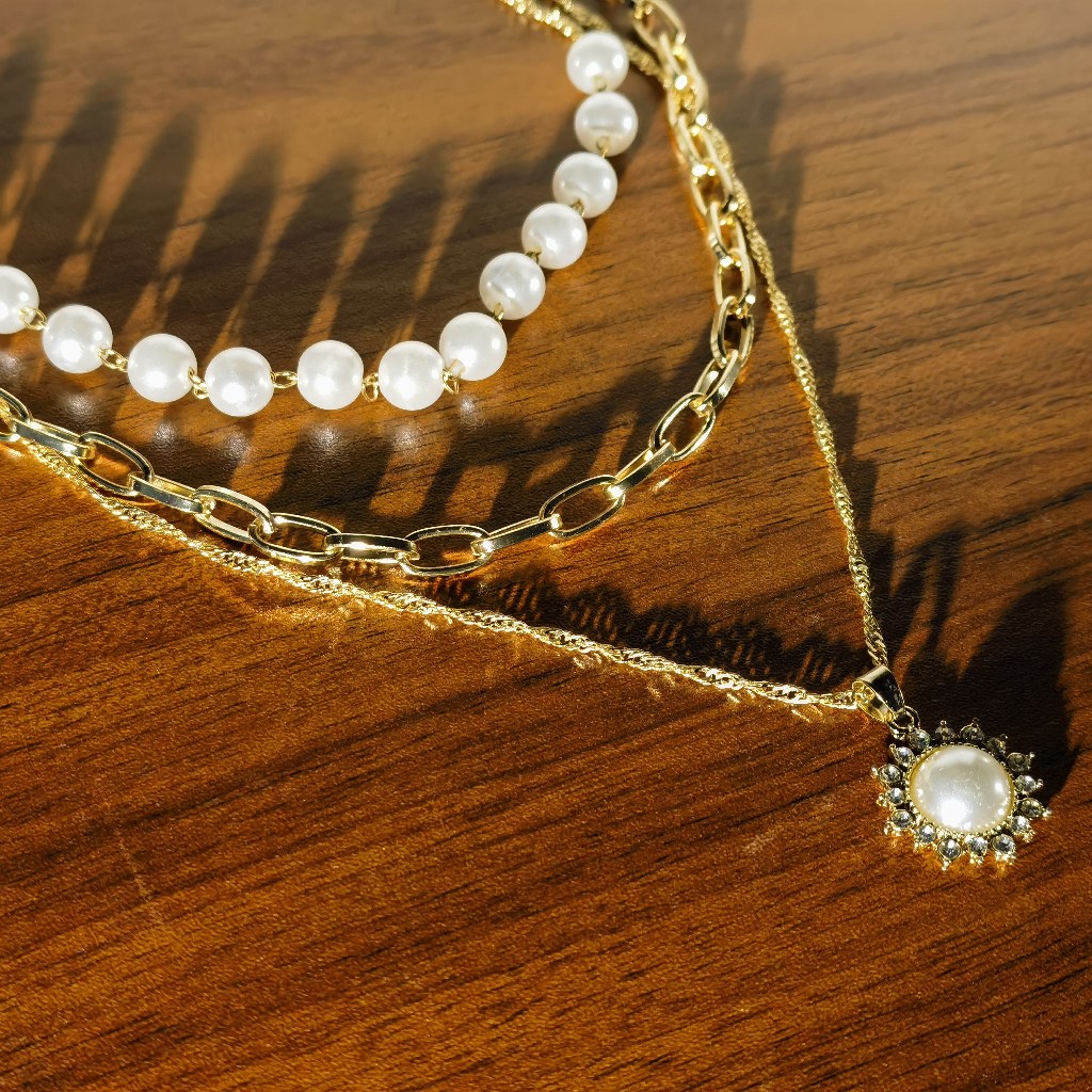 "Glam up Your Look with this 3-Layer Gold Pearl Necklace - the Epitome ...
