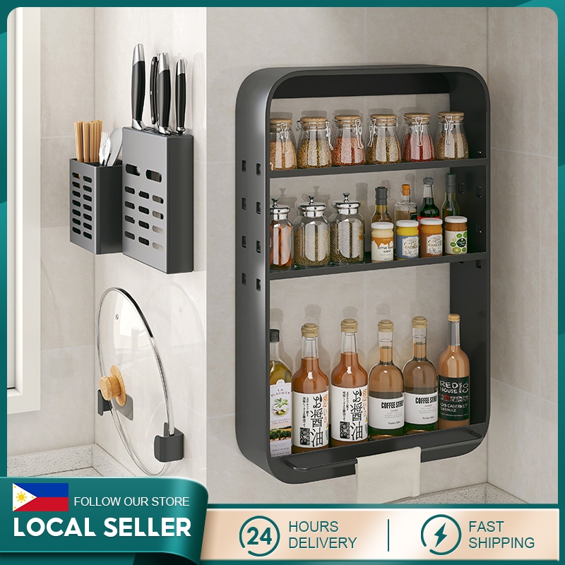 Kitchen Cupboard wall mounted Kitchen Cabinet Rack Shelf Wall Hanging ...