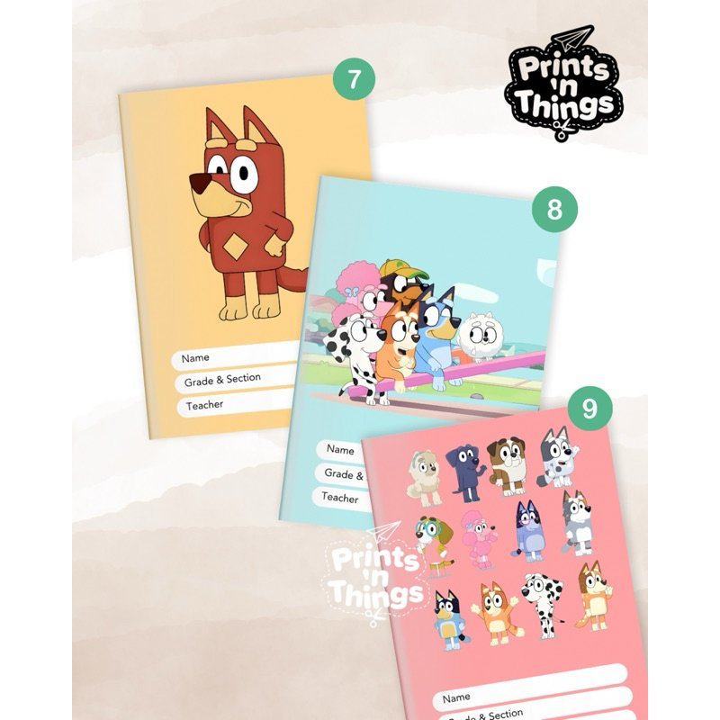 Personalized Bluey Notebook (Kinder, Prep, Nursery, G1, G2, G3 ...