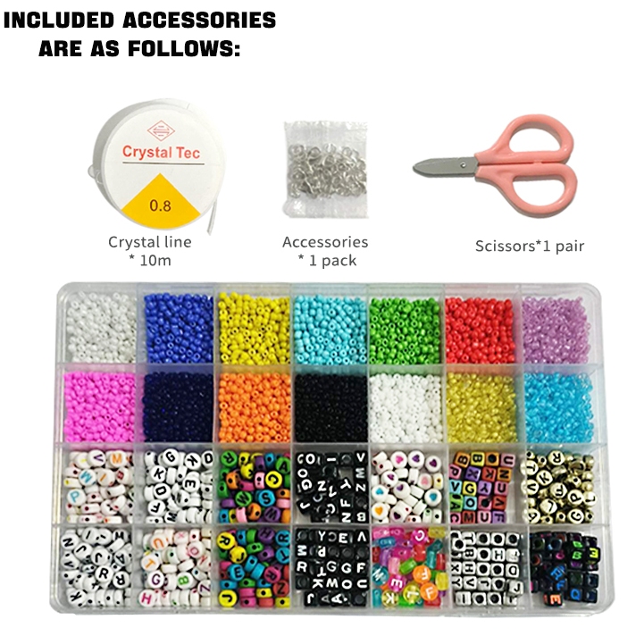 26 Grid Beads DIY Beadsbracelet kit 3mm Beads Rice Seedglass seed ...