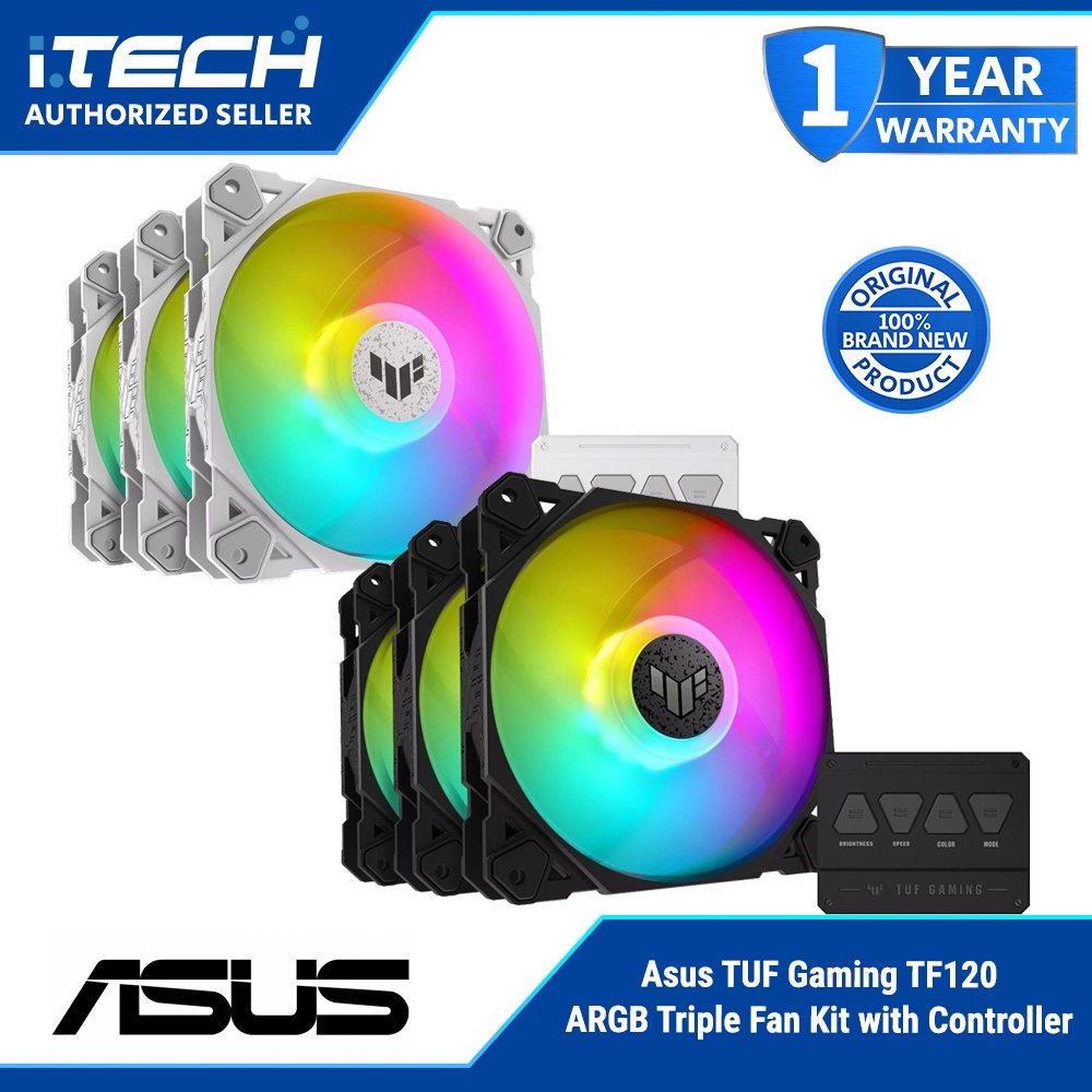 Asus TUF Gaming TF120 ARGB Triple Fan Kit with ARGB Controller | Shopee ...