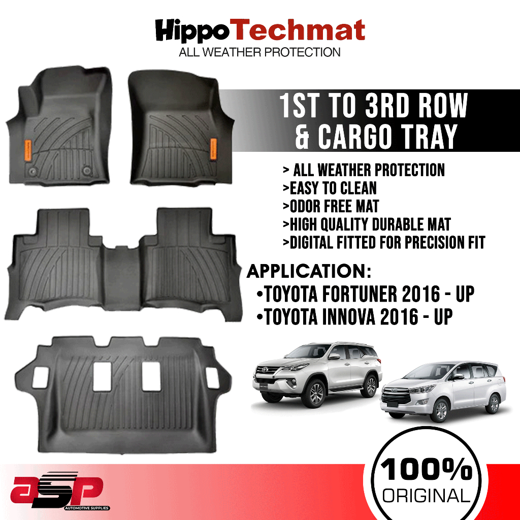 Hippo Techmat Deep Dish Matting for Fortuner / Innova 2016 - Present ...