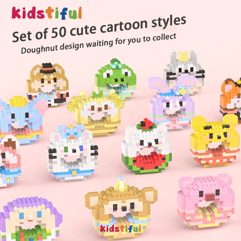 Donut Cartoon Minifigure Building Blocks Micro-Particle Brick Toys ...