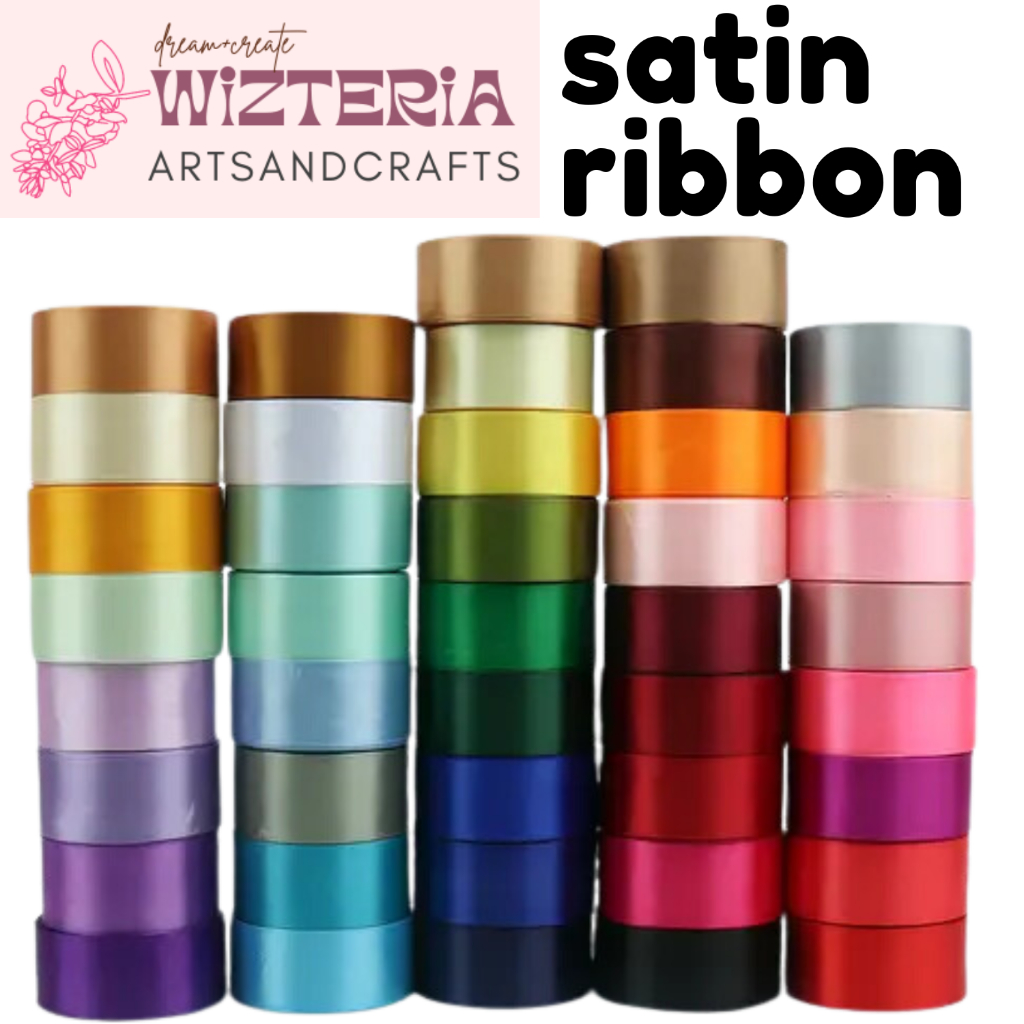 Ribbon satin 4cm 25 yards per roll DIY FLOWERS | Shopee Philippines