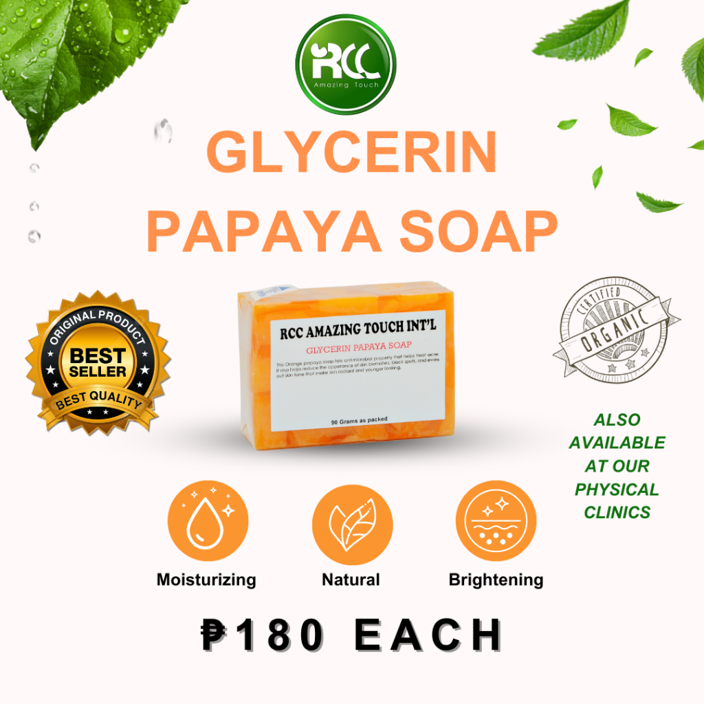 RCC Amazing Touch Glycerin Papaya Soap 90G | Shopee Philippines