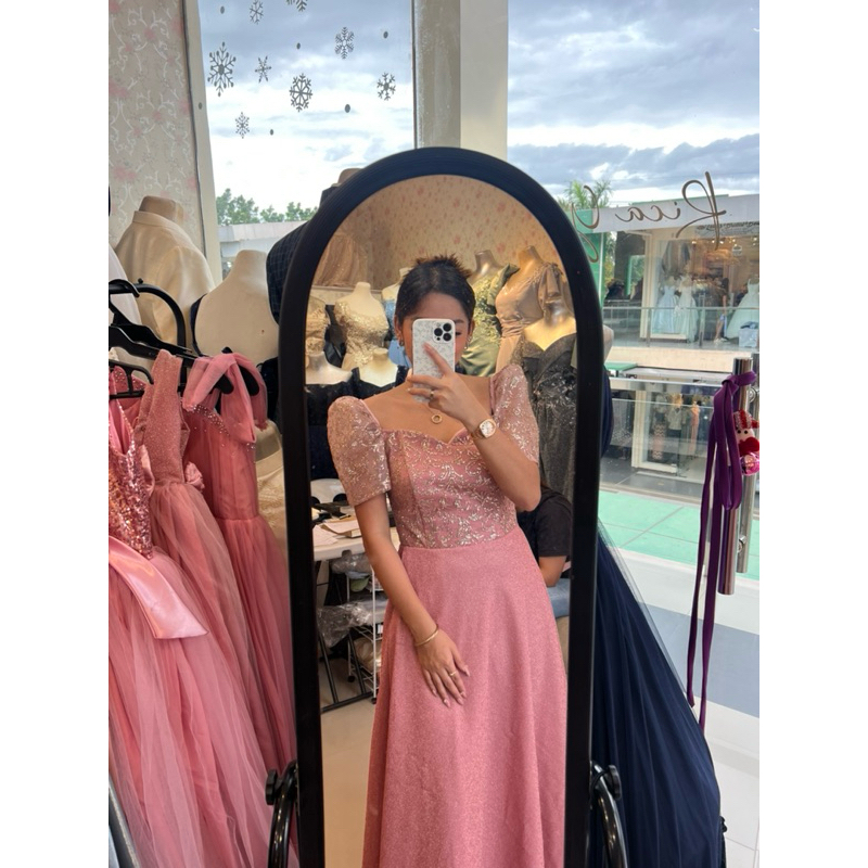 Filipiniana blush pink long gown Shopee Philippines