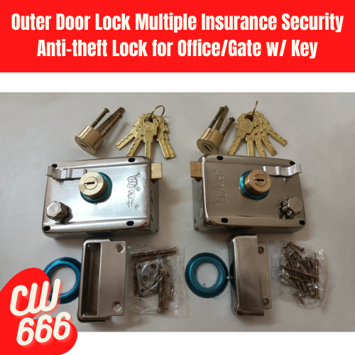 External Outer Door Lock Multiple Insurance Security Anti-theft Lock ...