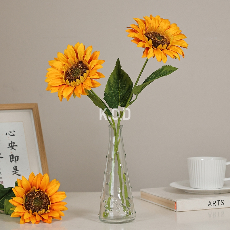 1 Stem Sunflowers Artificial Flowers Silk Long Stem Sunflower ...